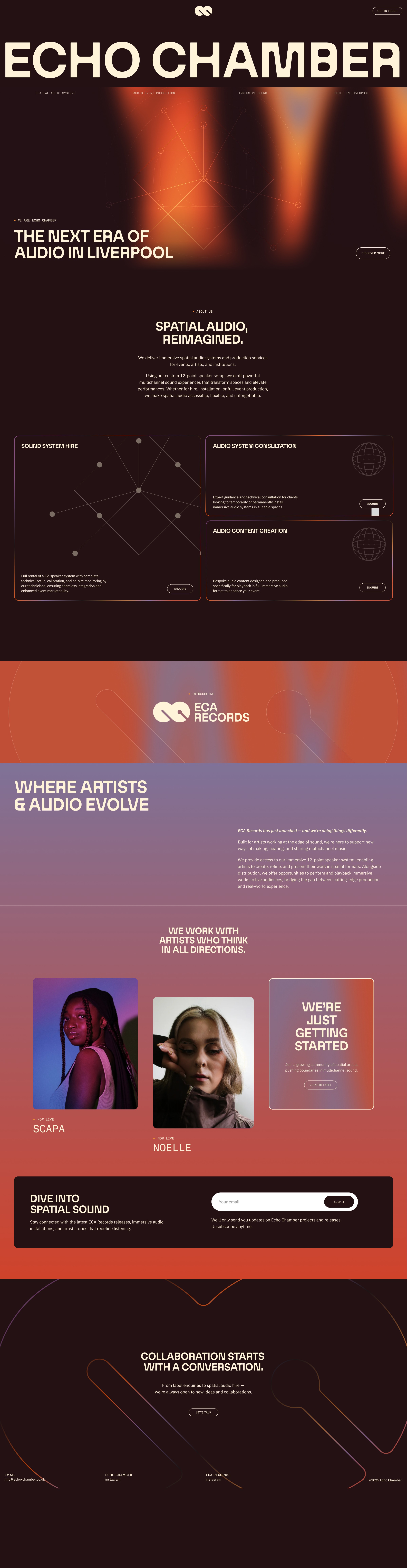 Echo Chamber landing page